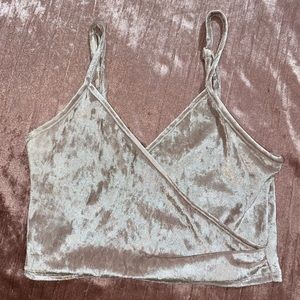 pink velvet crop top